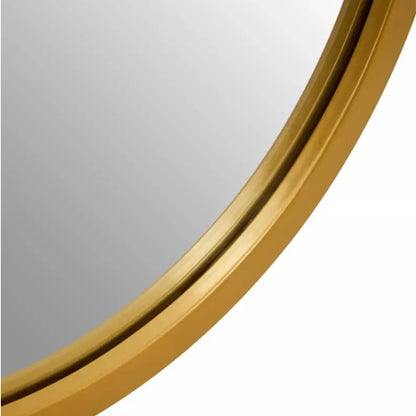 Avento Rounded Edge Wall Mirror In Gold Iron Frame