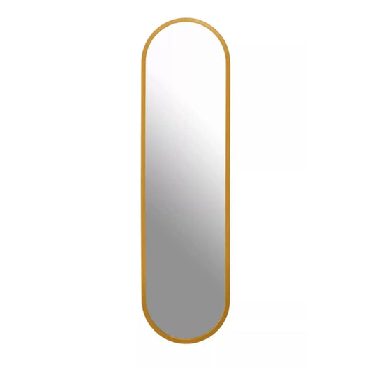 Avento Rounded Edge Wall Mirror In Gold Iron Frame