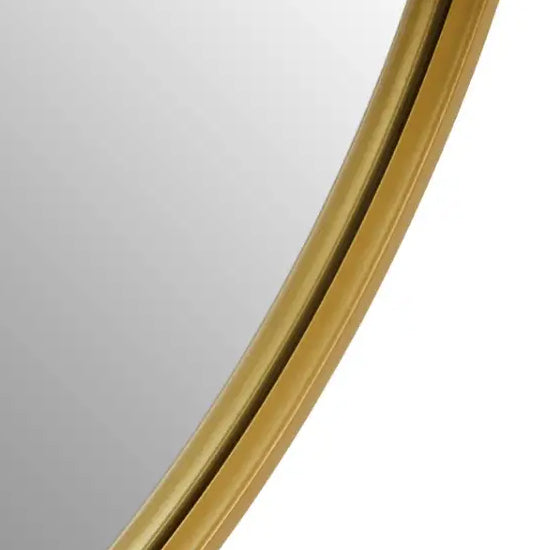 Avento Wall Mirror With Circular Hook In Gold Iron Frame