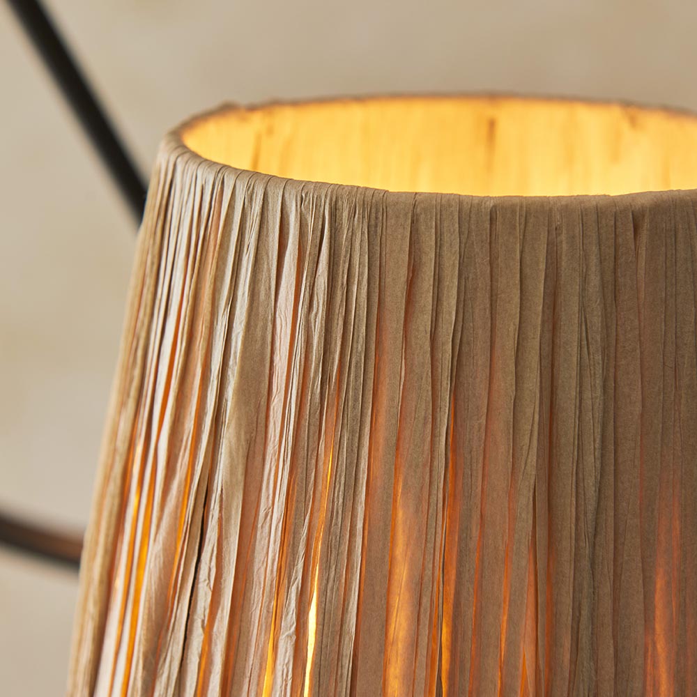 Wriggle 3 Lights Raffia Shade Ceiling Pendant Light In Matt Black