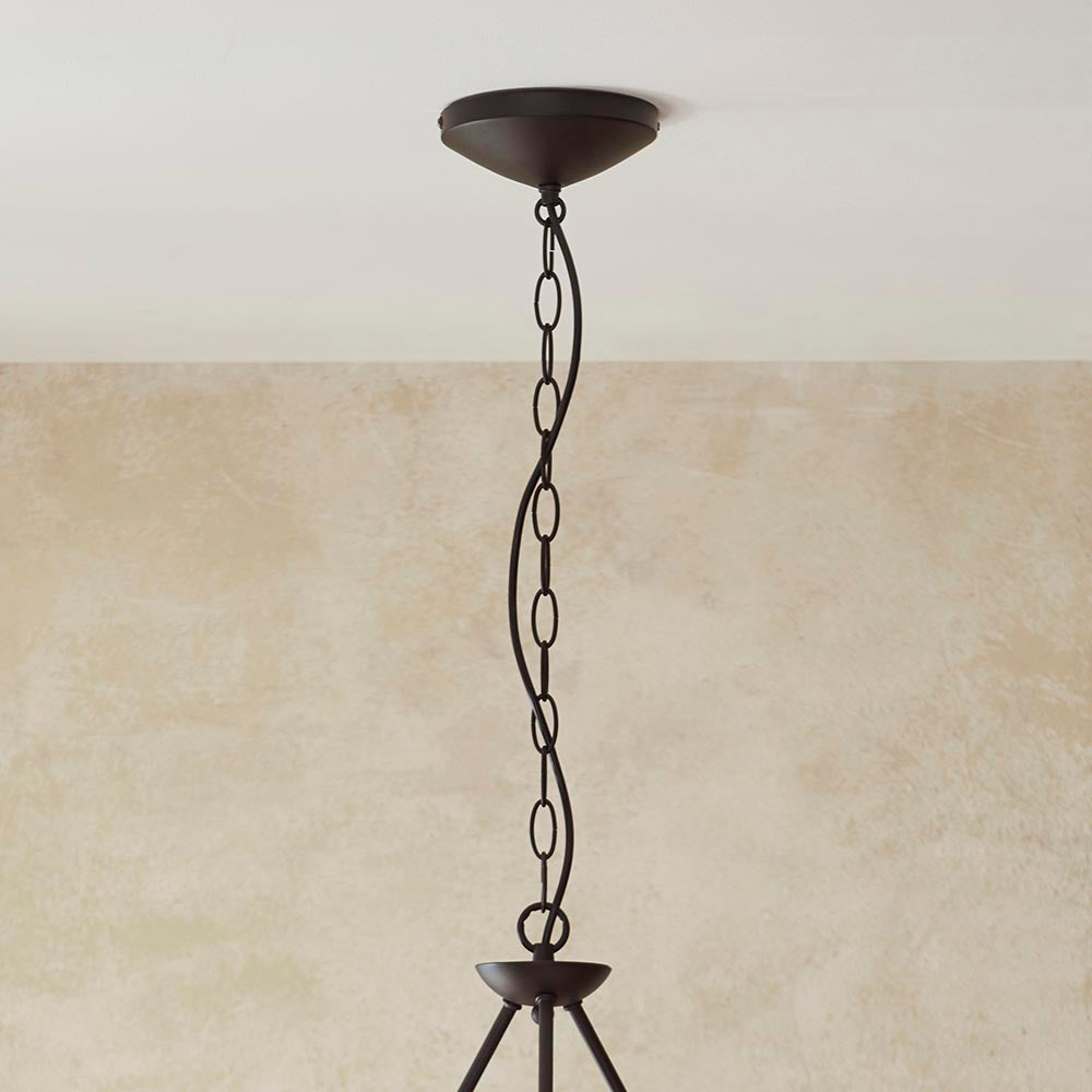 Wriggle 3 Lights Raffia Shade Ceiling Pendant Light In Matt Black