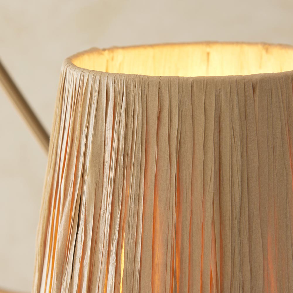 Wriggle 3 Lights Raffia Shade Ceiling Pendant Light In Brushed Aged Brass
