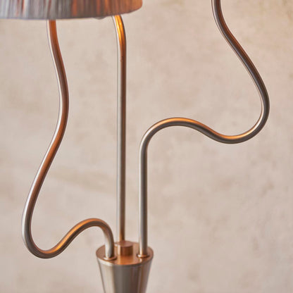 Wriggle 3 Lights Raffia Shade Floor Lamp In Brushed Aged Brass