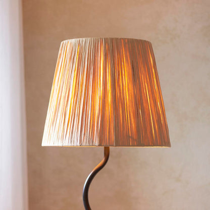 Wriggle Raffia Shade Floor Lamp In Matt Black