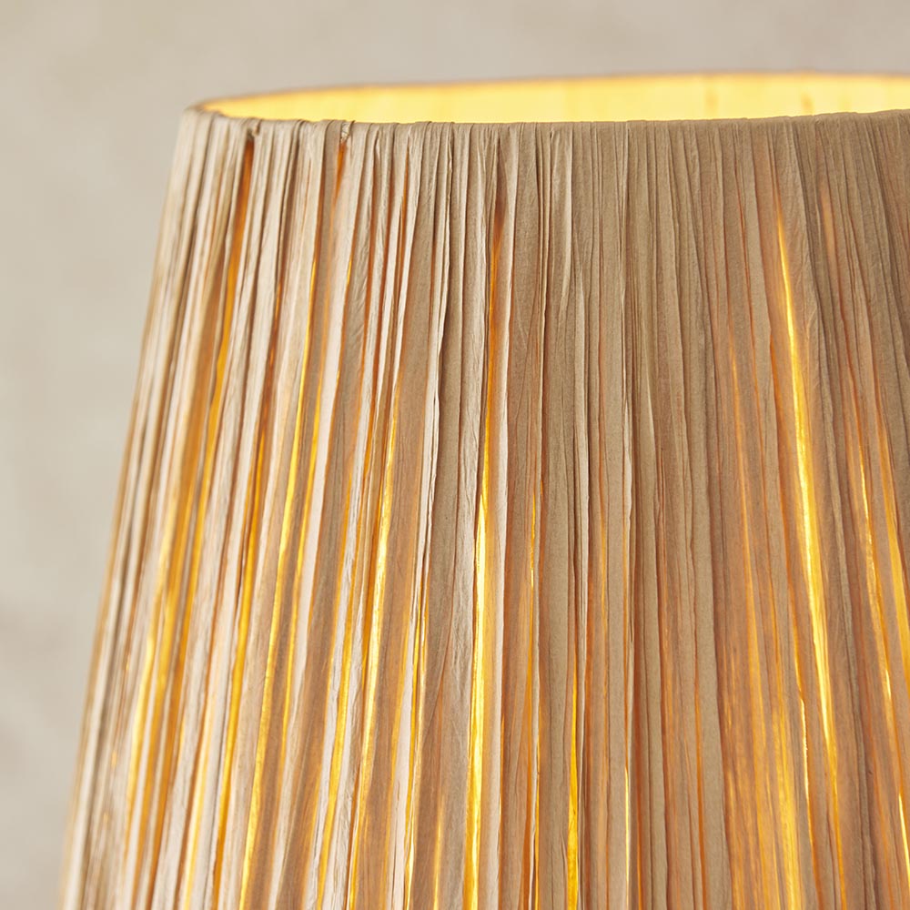 Wriggle Raffia Shade Floor Lamp In Matt Black