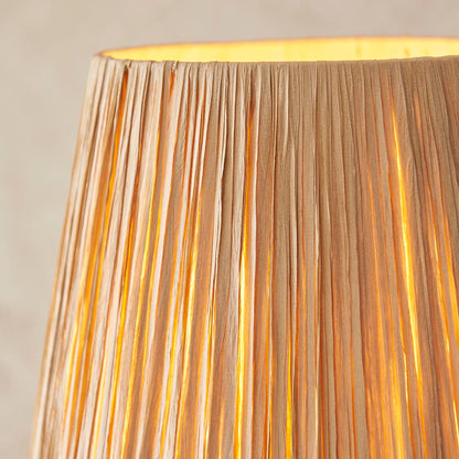 Wriggle Raffia Shade Floor Lamp In Matt Black