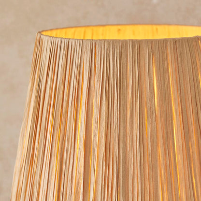 Wriggle Raffia Shade Floor Lamp In Brushed Aged Brass