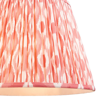 Eltham And Ikat 40cm Coral Pink Shade Ceiling Light With Red Colour Braided Cable
