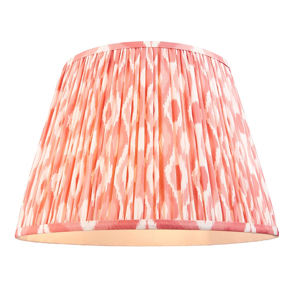 Eltham And Ikat 40cm Coral Pink Shade Ceiling Light With Red Colour Braided Cable