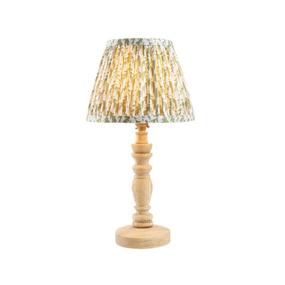 Bibury And Leaf 20cm Herb Garden Green Fabric Shade Table Lamp In Natural Ash