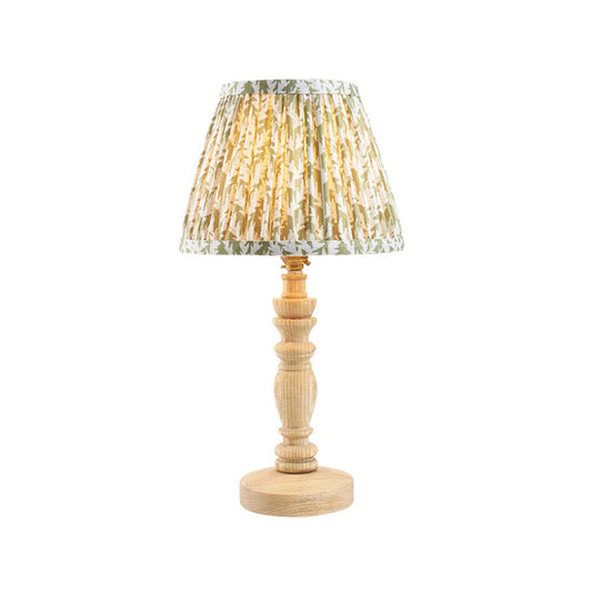 Bibury And Leaf 20cm Herb Garden Green Fabric Shade Table Lamp In Natural Ash
