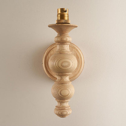 Bibury And Ivy 16cm Vintage White Fabric Shade Wall Light In Natural Ash