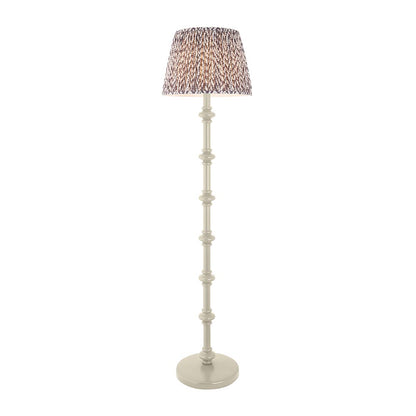 Carnaby And Leaf 40cm Pearl Grey Shade Floor Lamp With Satin Almond White Base
