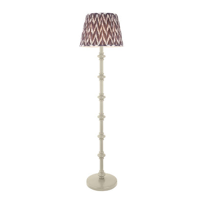 Carnaby And Zigzag 40cm Pearl Grey Shade Floor Lamp Satin Almond White Base