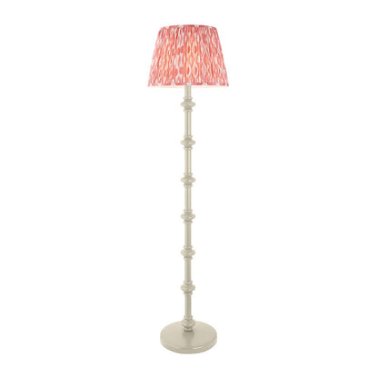 Carnaby And Ikat 40cm Coral Pink Shade Floor Lamp With Satin Almond White Base