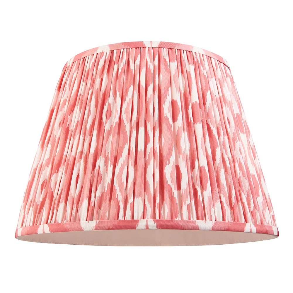 Carnaby And Ikat 40cm Coral Pink Shade Floor Lamp With Satin Almond White Base