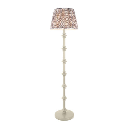 Carnaby And Ripple 40cm Pearl Grey Shade Floor Lamp With Satin Almond White Base