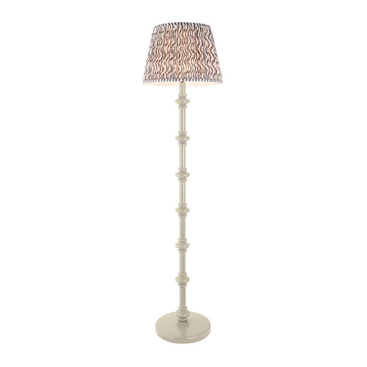 Carnaby And Ripple 40cm Pearl Grey Shade Floor Lamp With Satin Almond White Base