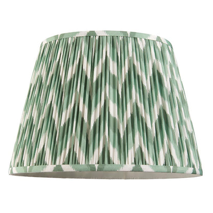 Carnaby And Zigzag 40cm Cotswold Green Shade Floor Lamp Satin Almond White Base