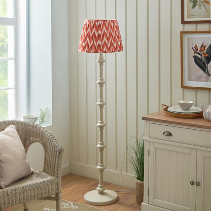 Carnaby And Zigzag 40cm Apricot Orange Shade Floor Lamp Satin Almond White Base