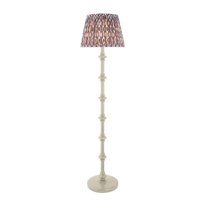 Carnaby And Ikat 40cm Pearl Grey Shade Floor Lamp With Satin Almond White Base