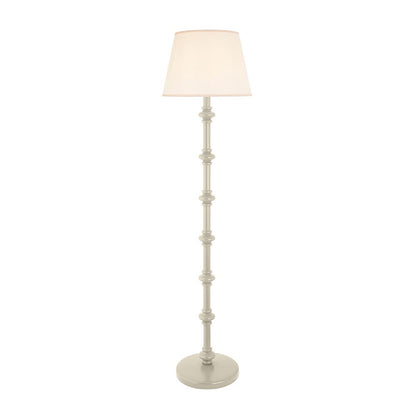 Carnaby And Ivy 40cm Vintage White Shade Floor Lamp With Satin Almond White Base