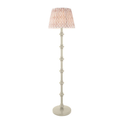 Carnaby And Ikat 40cm Neutral Shade Floor Lamp With Satin Almond White Base