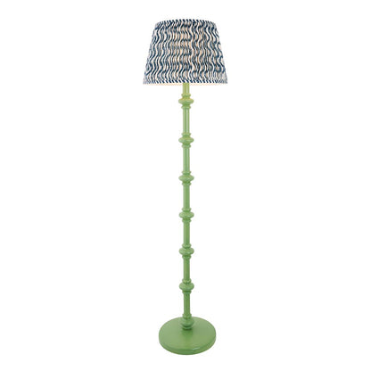 Carnaby And Ripple 40cm Marlin Blue Shade Floor Lamp With Satin Cotswold Green Base