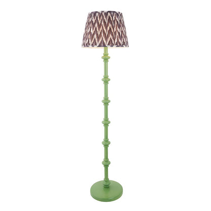 Carnaby And Zigzag 40cm Pearl Grey Shade Floor Lamp Satin Cotswold Green Base