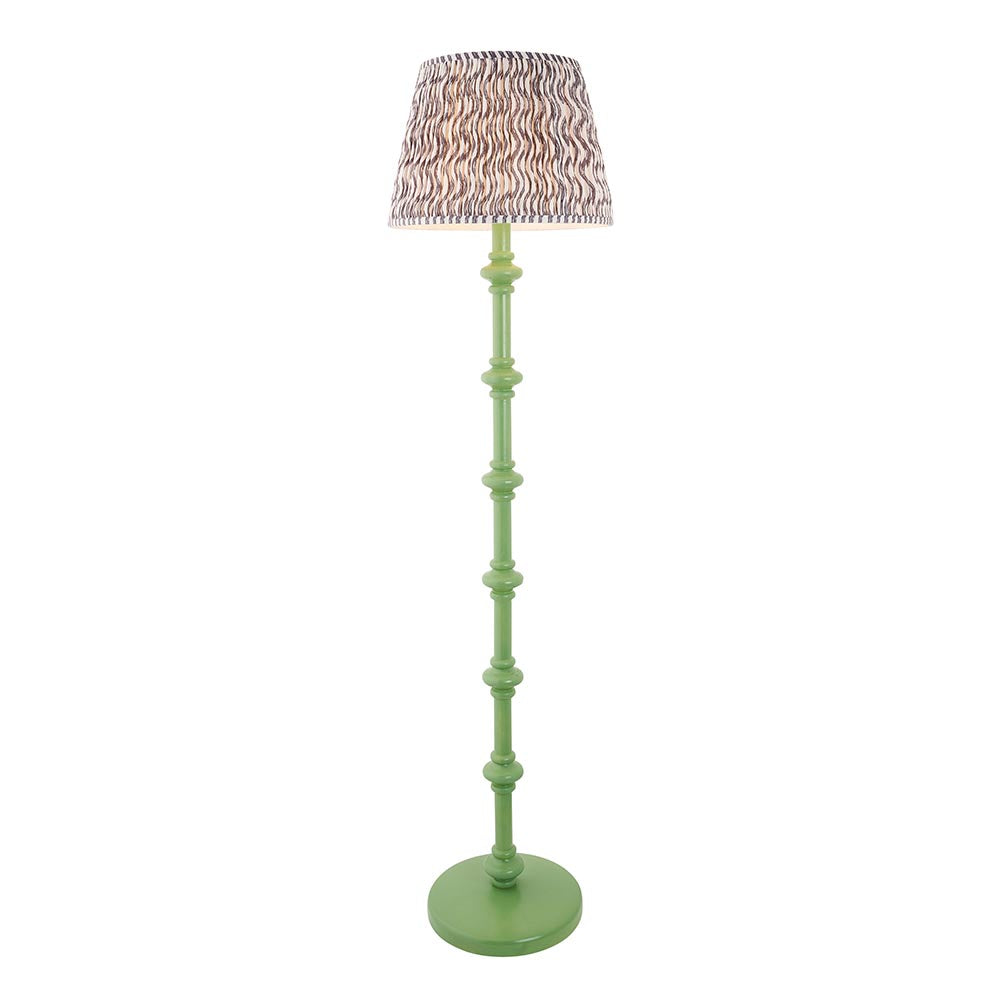 Carnaby And Ripple 40cm Pearl Grey Shade Floor Lamp With Satin Cotswold Green Base
