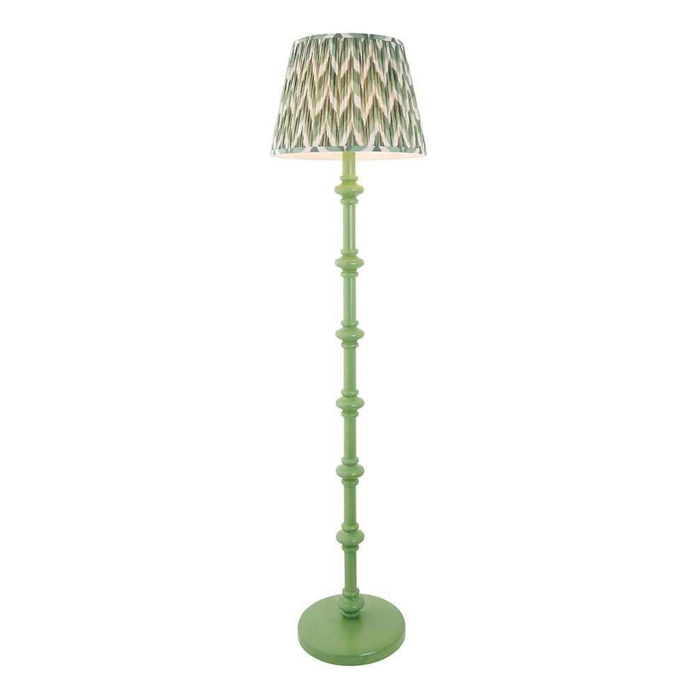 Carnaby And Zigzag 40cm Cotswold Green Shade Floor Lamp Satin Cotswold Green Base
