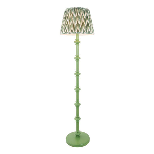 Carnaby And Zigzag 40cm Cotswold Green Shade Floor Lamp Satin Cotswold Green Base