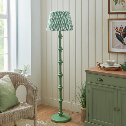 Carnaby And Zigzag 40cm Cotswold Green Shade Floor Lamp Satin Cotswold Green Base