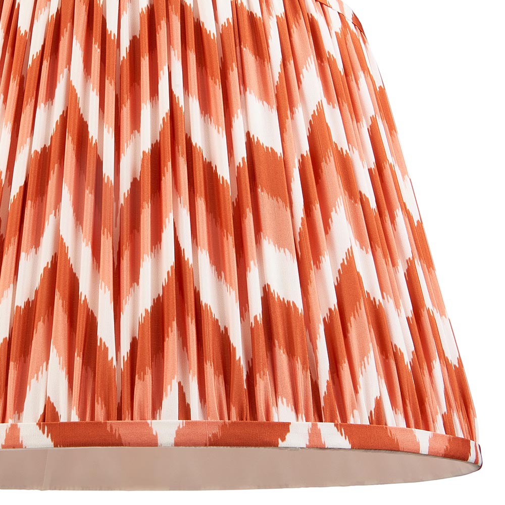 Carnaby And Zigzag 40cm Apricot Orange Shade Floor Lamp Satin Cotswold Green Base