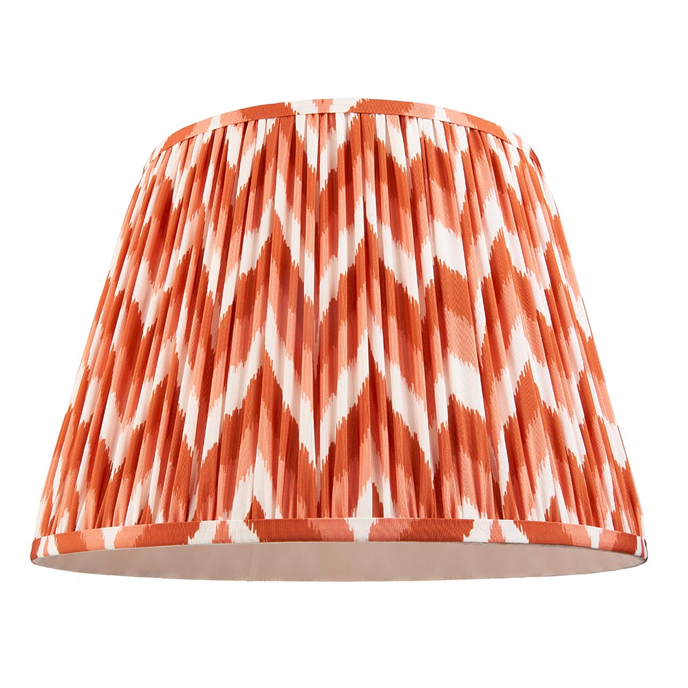 Carnaby And Zigzag 40cm Apricot Orange Shade Floor Lamp Satin Cotswold Green Base