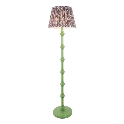 Carnaby And Ikat 40cm Pearl Grey Shade Floor Lamp With Satin Cotswold Green Base