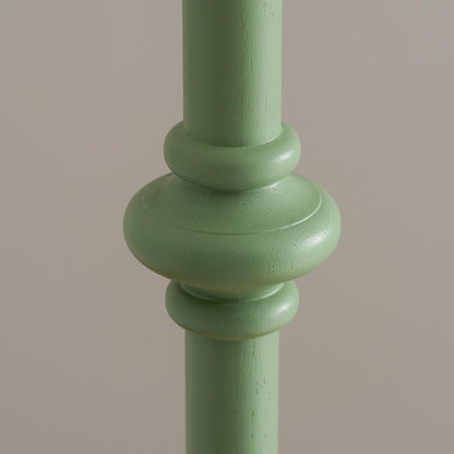 Carnaby And Ikat 40cm Pearl Grey Shade Floor Lamp With Satin Cotswold Green Base