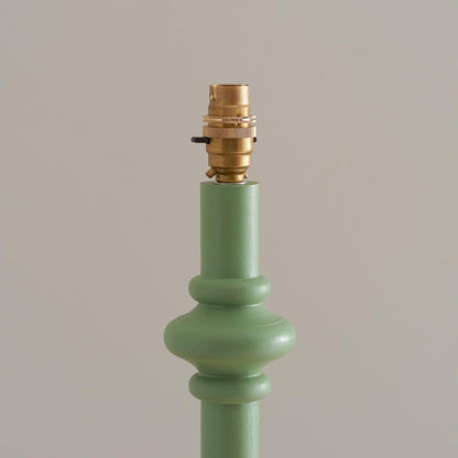 Carnaby And Ivy 40cm Vintage White Shade Floor Lamp With Satin Cotswold Green Base