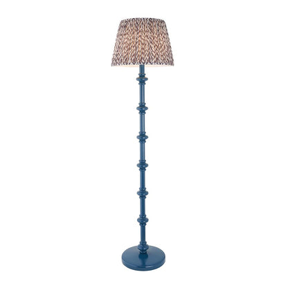 Carnaby And Leaf 40cm Pearl Grey Shade Floor Lamp With Satin Marlin Blue Base