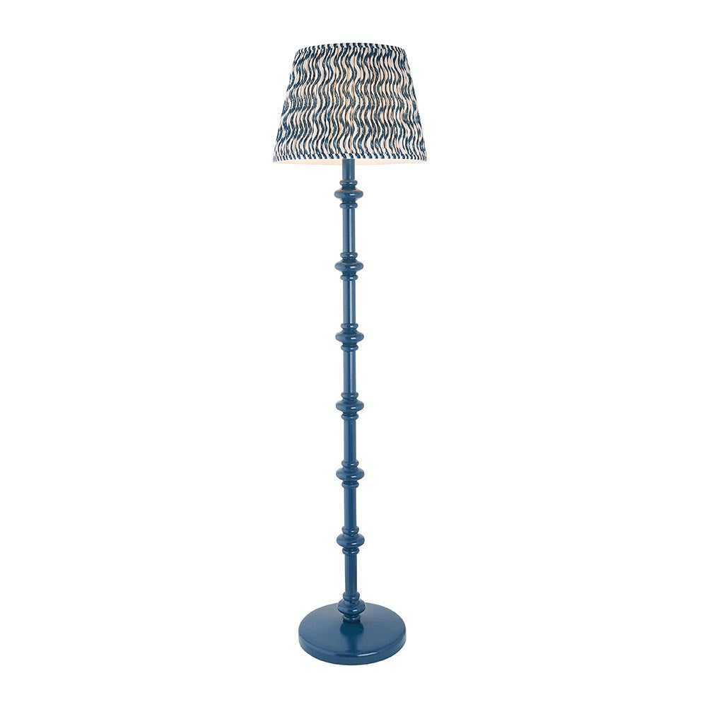 Carnaby And Ripple 40cm Marlin Blue Shade Floor Lamp With Satin Marlin Blue Base