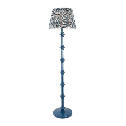 Carnaby And Ripple 40cm Marlin Blue Shade Floor Lamp With Satin Marlin Blue Base