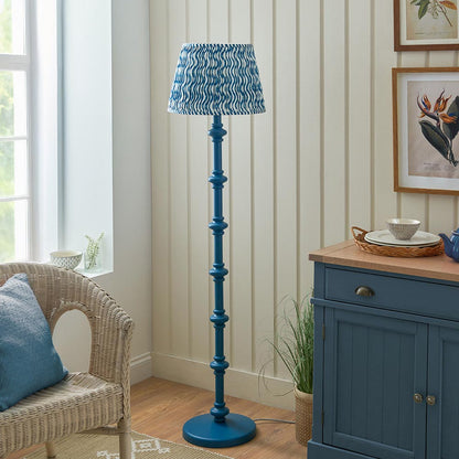 Carnaby And Ripple 40cm Marlin Blue Shade Floor Lamp With Satin Marlin Blue Base