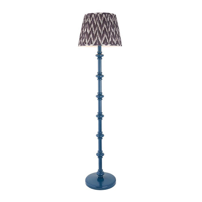 Carnaby And Zigzag 40cm Pearl Grey Shade Floor Lamp Satin Marlin Blue Base