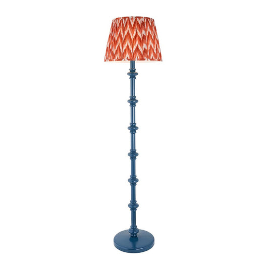 Carnaby And Zigzag 40cm Apricot Orange Shade Floor Lamp Satin Marlin Blue Base