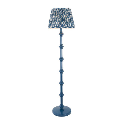 Carnaby And Ikat 40cm Marlin Blue Shade Floor Lamp With Satin Marlin Blue Base