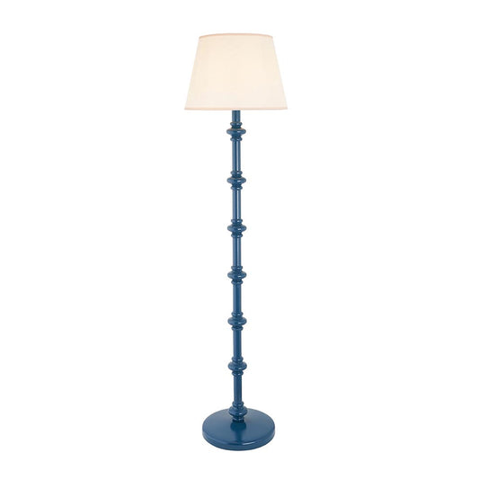 Carnaby And Ivy 40cm Vintage White Shade Floor Lamp With Satin Marlin Blue Base