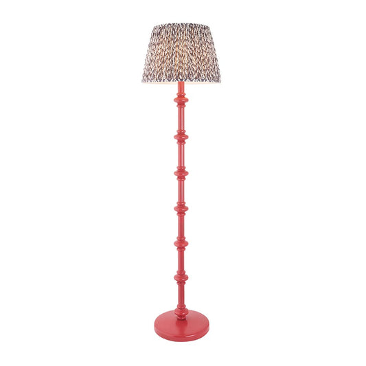 Carnaby And Leaf 40cm Pearl Grey Shade Floor Lamp With Satin Pink Clay Base