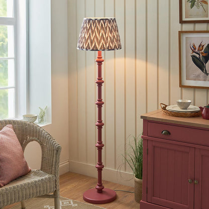 Carnaby And Zigzag 40cm Pearl Grey Shade Floor Lamp Satin Pink Clay Base