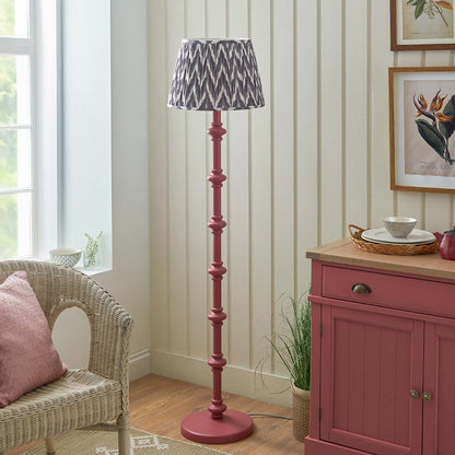 Carnaby And Zigzag 40cm Pearl Grey Shade Floor Lamp Satin Pink Clay Base