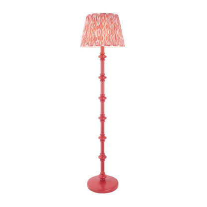 Carnaby And Ikat 40cm Coral Pink Shade Floor Lamp With Satin Pink Clay Base